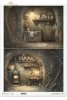 Mouse World - Interior -  Ilustracje,  świat myszek, przytulne wnętrza, bajkowe sceny, kominki, nory mysie, domki, wnętrza